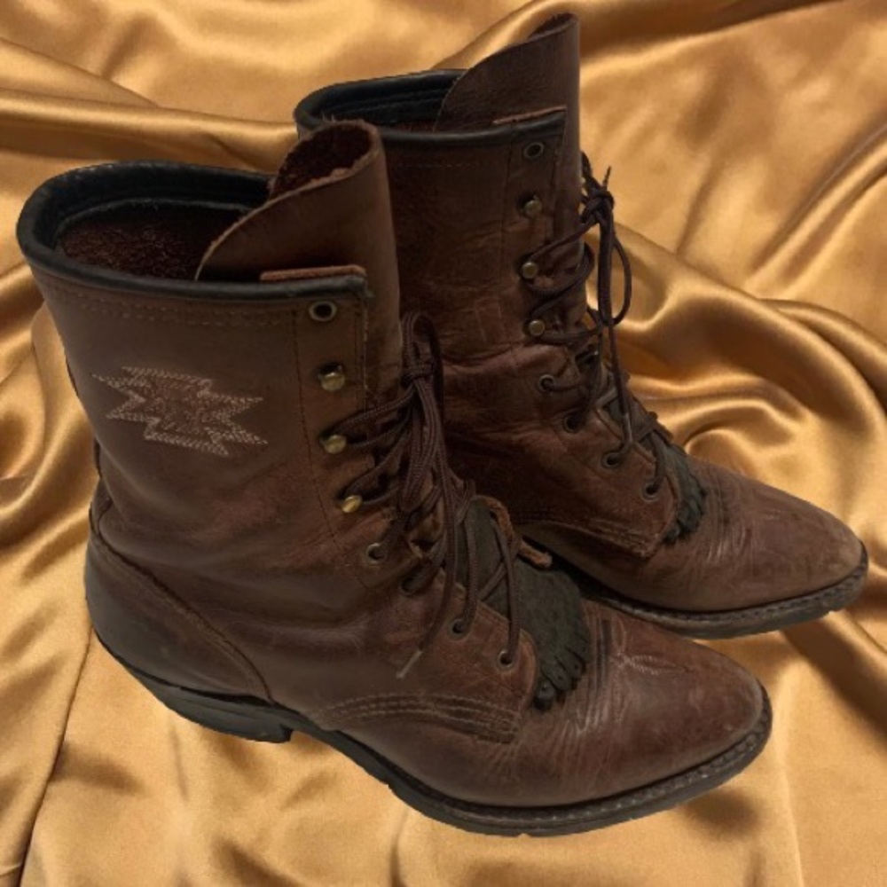 Brown Lace Up Boots